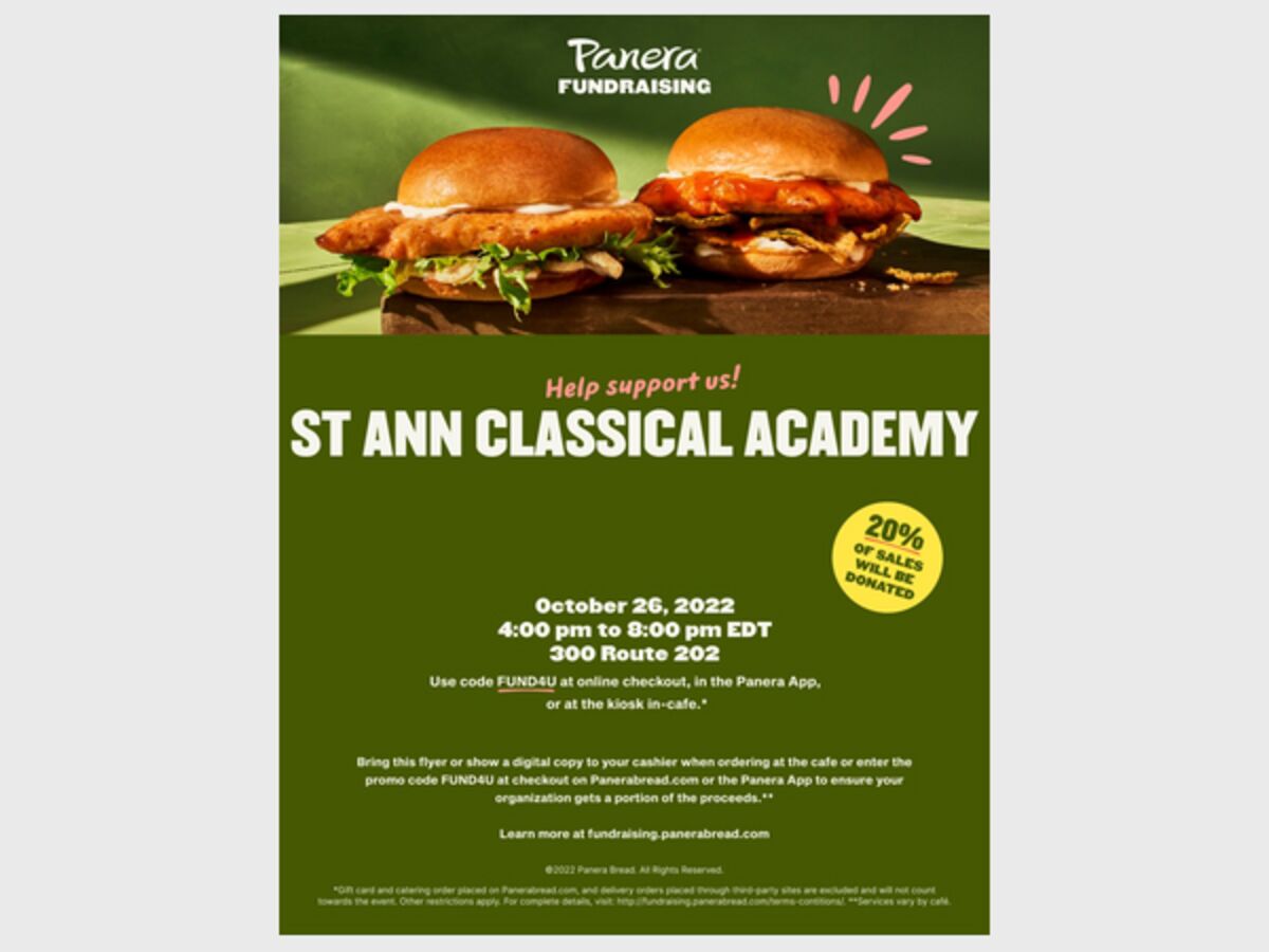 St Ann #39 s Classical Academy at Panera Fundraiser Raritan Neighbors NJ