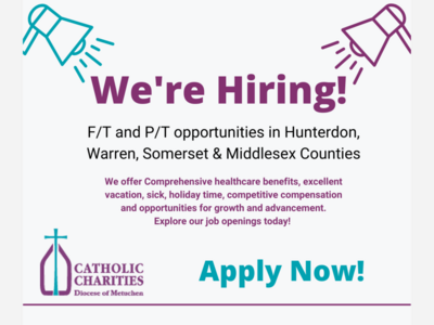 F/T and P/T opportunities in Hunterdon, Warren, Somerset & Middlesex Counties