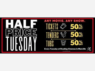 Reading Cinemas Manville with Titan Luxe -Offers 1/2 Price Tuesdays
