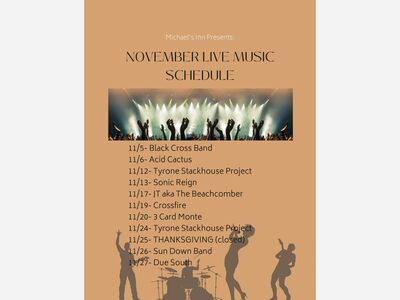 Michael's Inn - Live Band Schedule for November 