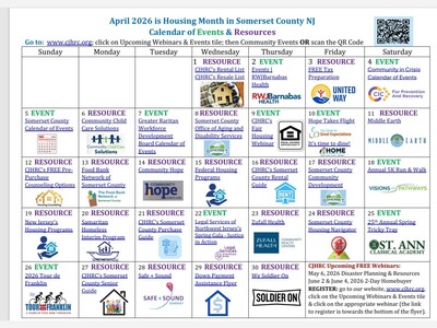 Central NJ Housing Resources Shares Countywide Events Calendar