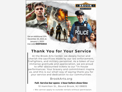 Thank you to our Men and Women in Uniform - Discounted tickets Brook Arts Center