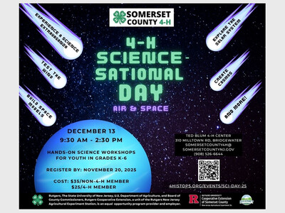4-H Science-sational Day (register by 11/20)