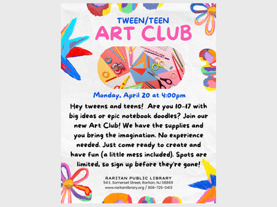Raritan Public Library - Tween / Teen Art Club