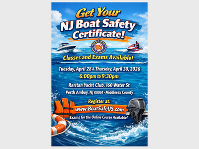 NJ Boat Safety Class & Exam in Perth Amboy  (Two Night)