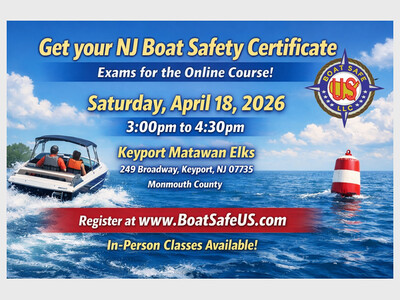 NJ Boat Safety Class & Exam in Keyport  (One Day)