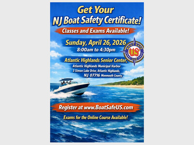 NJ Boat Safety Class & Exam in Atlantic Highlands  (One Day)