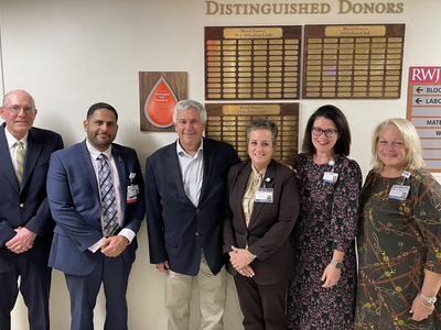 Robert Wood Johnson University Hospital Somerset Honors Former State Senator Kip Bateman as Hospital’s Largest Blood Donor