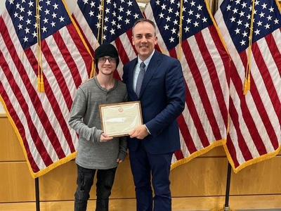 RVCC Game Development student Duncan Wade, Honored at Hunterdon County Board of County Commissioners 