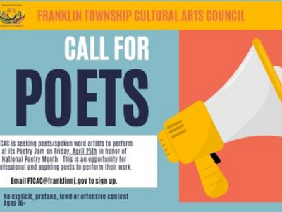 Franklin Township Cultural Arts Council Presents: Rhythm in Poetry – A Night of Spoken Word, Beats & Storytelling.