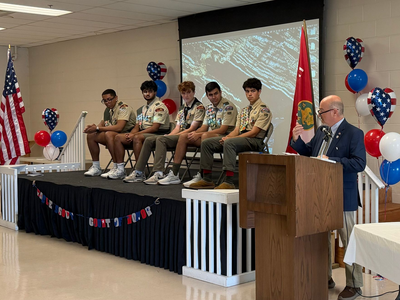 Mayor John Ciccarelli attended Boy Scout Troop 489's Eagle Scout Court of Honor ceremony