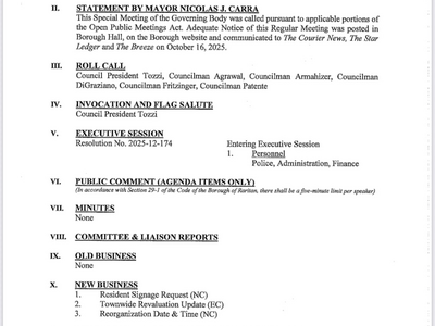 Raritan Borough Council Meeting  - Update on What's Discussed