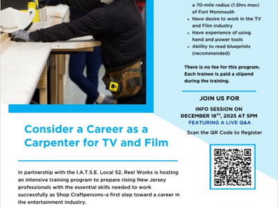 Consider a Career in TV and Film Doing Carpentry Work in New Jersey