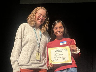 Aanya Mehta successfully defended her Bridgewater-Raritan Middle School Spelling Bee championship Bridgewater-Raritan Regional School District