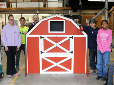 SCVTHS Students Build Puppet Theater for Hillsborough Library