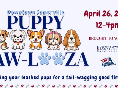 Downtown Somerville New Jersey Puppy Paw-looza is coming soon.