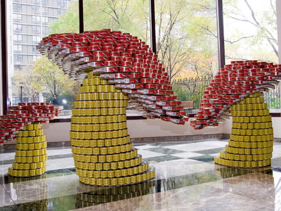 10,000 Cans Become Larger-Than-Life Works of Art at   Bridgewater Commons to Help Fight Local Hunger