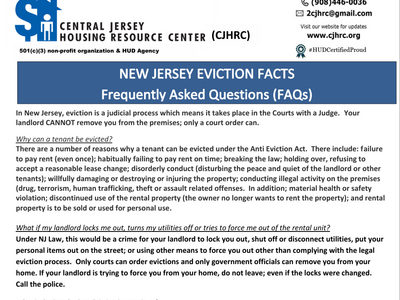 CJHRC Releases Helpful FAQ Guide on Evictions in New Jersey